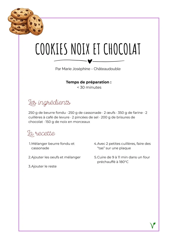 Cookies aux noix et chocolat