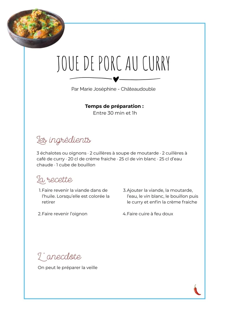 Joue de porc au curry