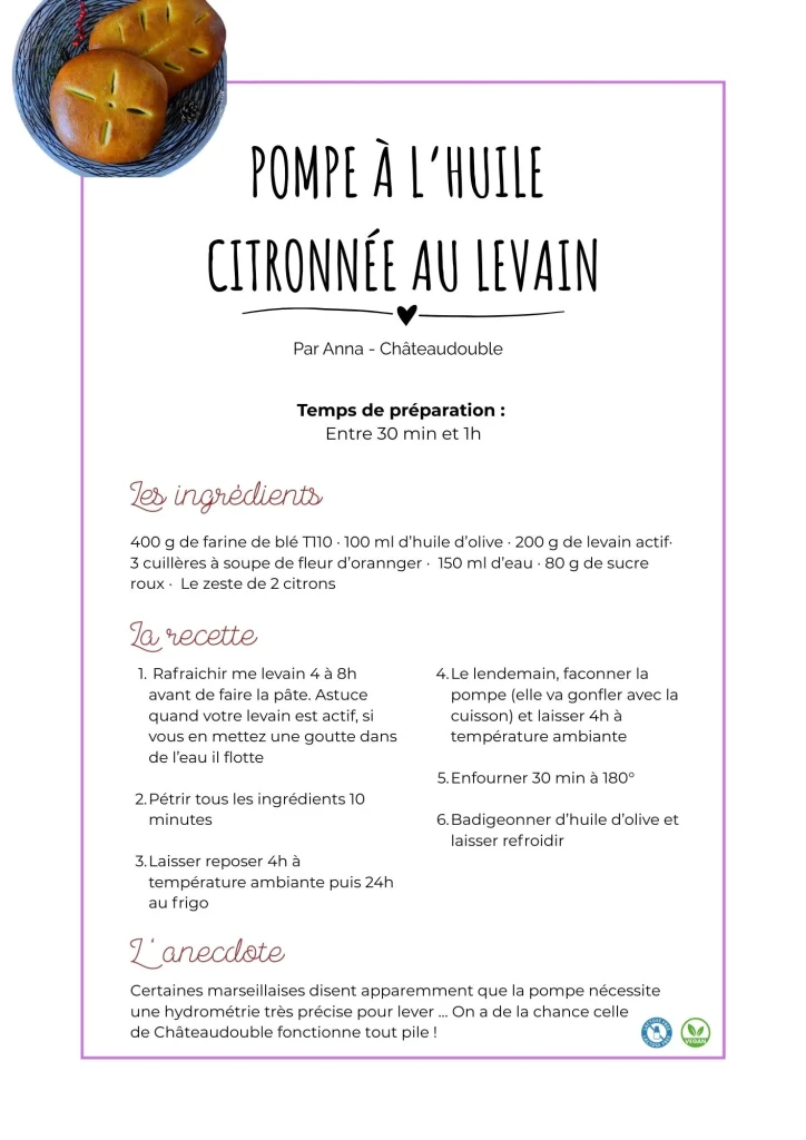 Pompe à l'huile citronnée au levain