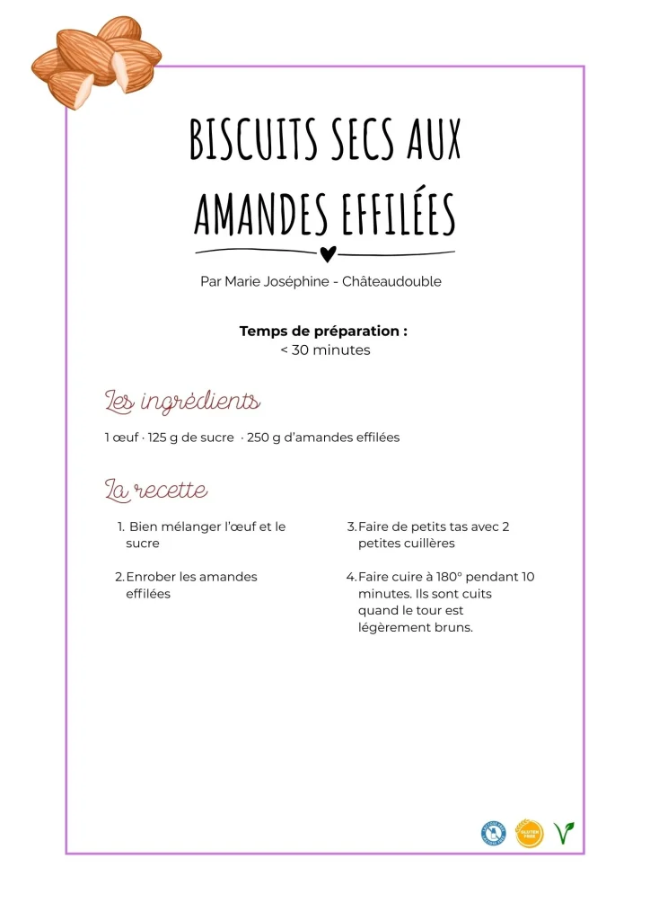 Biscuits secs aux amandes effilées